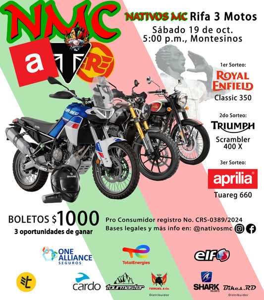 Nativos MC rifa 3 motos